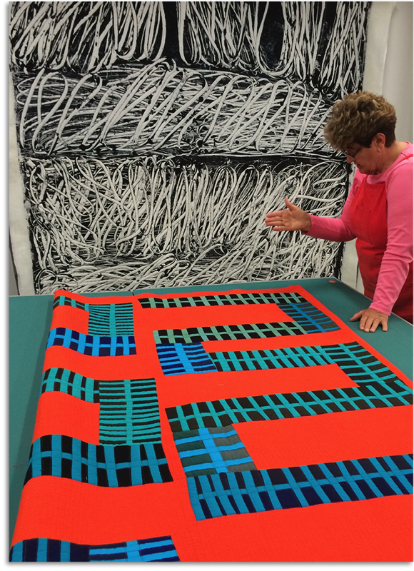Nancy Crow in her studio